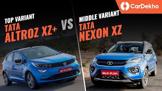 Tata Altroz XZ vs Tata Nexon XZ  Picking the right turbopetrol  CarDekhocom [upl. by Aciruam]