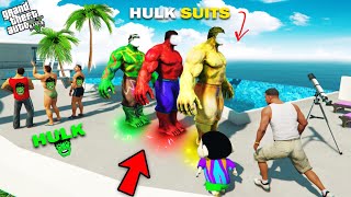 GTA 5  Franklin Shinchan amp Pinchan Stealing All Hulk Suits GTA 5 [upl. by Sucul]