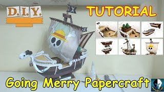 One Piece Going Merry Ship Papercraft Tutorial [upl. by Atiseret765]