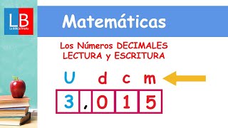 Los Números DECIMALES LECTURA y ESCRITURA ✔👩‍🏫 PRIMARIA [upl. by Christianna264]