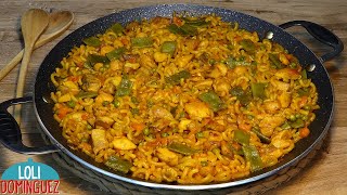 PAELLA DE FIDEOS CON POLLO Y VERDURAS O FIDEUÁ DE POLLO Y VERDURAS Loli Domínguez  Recetas [upl. by Turmel]