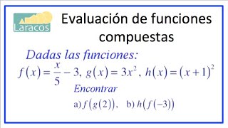 Como evaluar funciones compuestas ejemplo 1 [upl. by Scheider853]