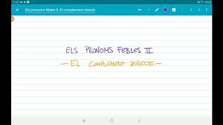 Els pronoms febles II El complement directe [upl. by Tarfe]