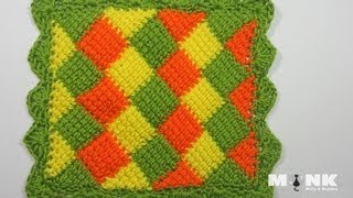 Entrelac Babydecke  Diamantmuster Teil 1 [upl. by Devina]