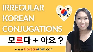 Korean Irregular Verbs 르  르불규칙 [upl. by Adnorrahs]