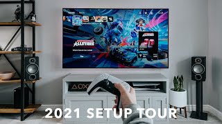 My Gaming TV Setup Tour 2021  77quot OLED  PS5 [upl. by Ellerd]