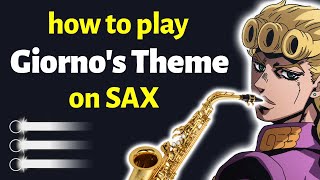 Giornos Theme Sax Tutorial  Saxplained [upl. by Imalda924]