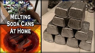 Melting Aluminum Cans At Home  Easy DIY Recycling Process [upl. by Anekam]