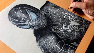 Drawing SpiderMan Symbiote Suit  Black Suited Spiderman  Marvel  Timelapse  Artology [upl. by Attevad]