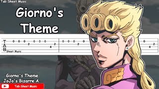 Giornos Theme from Jojos Bizarre Adventure Golden Wind  Guitar Tutorial [upl. by Shelley]