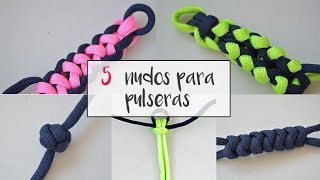 Cómo hacer 5 nudos distintos para pulseras 55 84 [upl. by Repsaj]