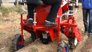 Self propelled vegetable transplanter 1 Row [upl. by Elirpa519]