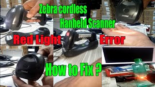 Zebra Cordless Hanheld ScannerRed light Error [upl. by Arahahs]