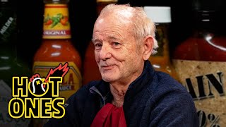 Bill Murray Doesn’t Flinch While Eating Spicy Wings  Hot Ones [upl. by Pooley]