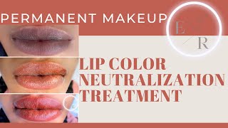 Lip Color Neutralization Permanent Makeup Procedure [upl. by Neom151]