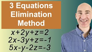 Solving Systems of 3 Equations Elimination [upl. by Junie77]