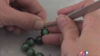 How to Attach clasps to knotted strands [upl. by Adnovahs]