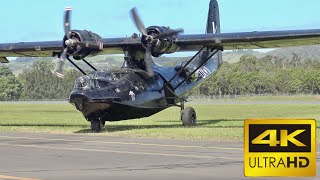 Consolidated PBY6A Catalina engine start taxiing amp flying in 4K Ultra HD [upl. by Huntley]