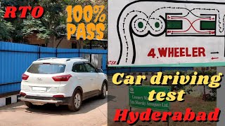 RTO  Car Driving licence Test  Track  Hyderabad  Full video [upl. by Nauhs]