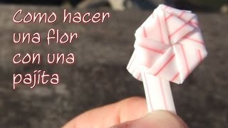 Como hacer una flor con una pajita [upl. by Lalaj]