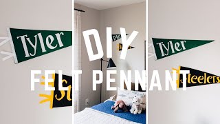 DIY Felt Pennant  How to Make a Pennant personalized [upl. by Nylsirk]