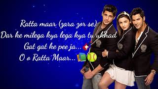 Ratta Maar song lyrics  student of the year  Shefali Alvares  Vishal Dadlani [upl. by Koziarz449]