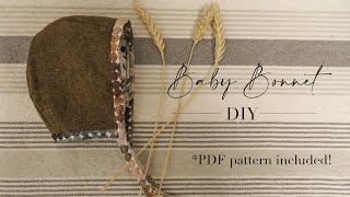 Baby Bonnet DIY  Pattern Included  Beginner Friendly [upl. by Dijam]