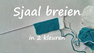 Sjaal breien in 2 kleuren [upl. by Eyma994]