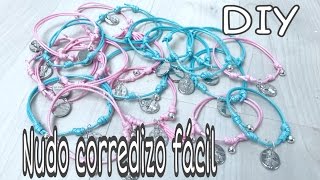 DIY Cómo hacer PULSERAS DE NUDOS corredizos con una pajita [upl. by Croydon]