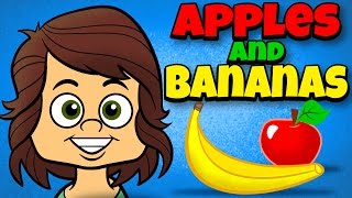 Apples and Bananas with Lyrics  Vowel Songs  Kids Songs by The Learning Station [upl. by Caniff]