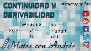 Continuidad y derivabilidad de una función “a trozos” 02 BACHILLERATO MATEMÁTICAS [upl. by Ennael]