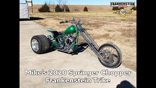 Mikes 2020 Custom Springer Chopper Trike  Frankenstein Trikes  MC Worx [upl. by Cirenoj]