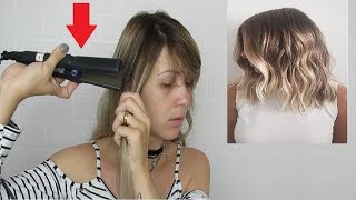 Como fazer CACHOS em cabelo CURTO  Com prancha [upl. by Langsdon332]