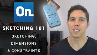 Onshape Sketching 101  Create a domino to learn sketching dimensions amp constraints [upl. by Htennaj445]