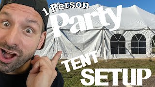 DIY Party Tent Setup  20x40 Pole Tent  1 Person Setup [upl. by Ajtak925]