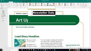 Publisher Ex 41 Creating a Newsletter [upl. by Yesdnil]