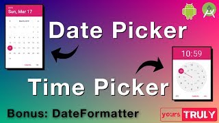 Date Picker amp Time Picker  Android 🔥 [upl. by Eillime909]