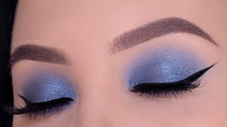 EASY Blue Eye Makeup Look USING ONLY 1 EYESHADOW  Maven Beauty [upl. by Einnej540]