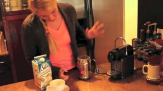 Nespresso Aeroccino Plus Frother Review Frothing Almond Milk [upl. by Duwalt]