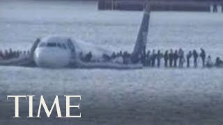 Footage Of The US Airway Plane Landing On Hudson River In 2009  TIME [upl. by Yrral32]